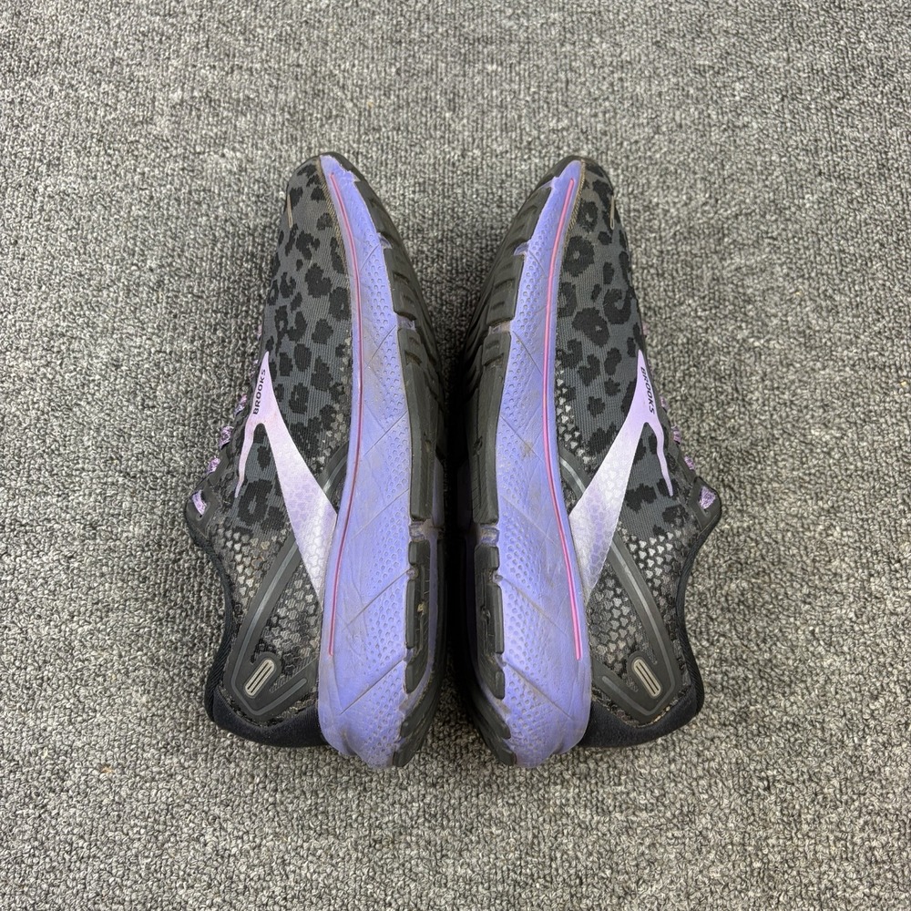 Brooks Ghost 14 Leopard Print Cheetah Running Shoes Black Purple Womens Size 9 B - Picture 7 of 10